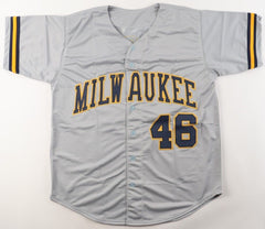 Bryse Wilson Signed Milwaukee Brewers Jersey (PSA) 2016 Draft Pick / Pitcher