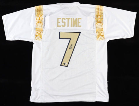 Audric Estime Signed Notre Dame Fighting Irish Jersey (Beckett) Denver Bronco RB