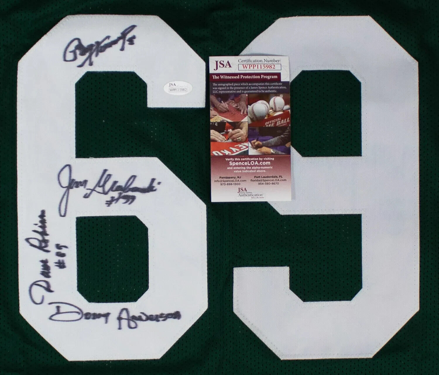 Hornung, Robinson, Grabowski & Anderson Signed Green Bay Packers Jersey /JSA COA