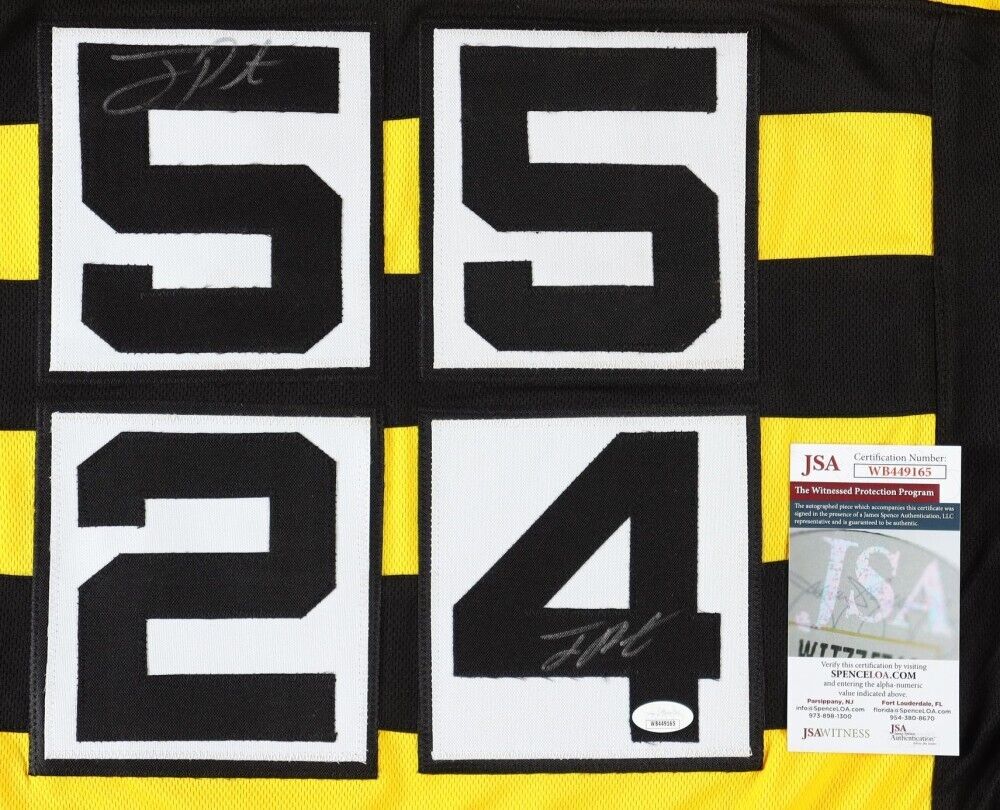 Joey Porter Jr. & Joey Porter Sr. Signed Pittsburgh Steelers Jersey (JSA COA)
