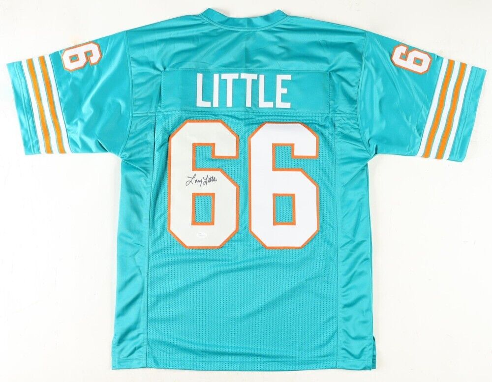Larry Little Signed Dolphins Jersey (JSA COA) 1972 Miami Perfect Season 17-0