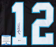 Kerry Collins Signed Panthers Jersey (Beckett) Carolina 1995 1st Round Pick Q.B.
