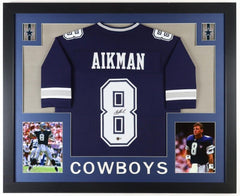 Troy Aikman Signed Cowboys 35x43 Framed Jersey (Beckett) 3xSuper Bowl Champion