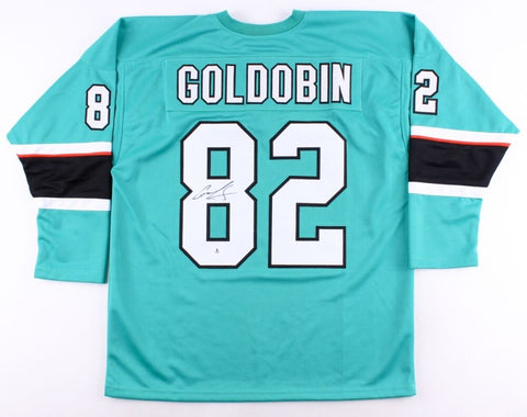 Nikolay Goldobin Signed Sharks Jersey (Beckett) 27th Overall pick 2014 NHL Draft