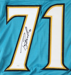 Tony Boselli Signed Jacksonville Jaguars Career Highlight Stat Jersey (JSA) O.T.