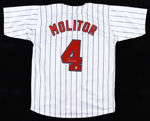 Paul Molitor Signed Minnesota Twins Jersey (Beckett) 3319 MLB Hits / WS MVP 1993