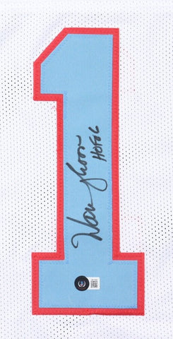 Warren Moon Signed Houston Oilers White Jersey "HOF 06" (Beckett) 9×Pro Bowl Q.B