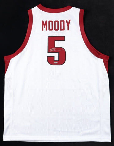 Moses Moody Signed Arkansas Razorbacks Jersey (UDA) Golden State Warriors Top Pk