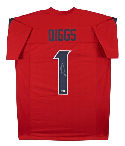 Stefon Diggs Signed Houston Texans Red Jersey (Beckett) 4xPro Bowl Wide Receiver