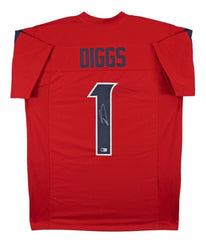Stefon Diggs Signed Houston Texans Red Jersey (Beckett) 4xPro Bowl Wide Receiver