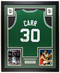 M. L. Carr Signed Boston Celtics 36"x 44" Framed Jersey (JSA COA) 2xNBA Champion