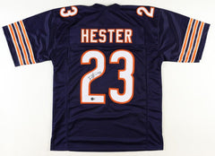 Devin Hester Signed Chicago Bears Blue Jersey (PSA) NFL All Time Return Leader