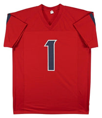 Stefon Diggs Signed Houston Texans Red Jersey (Beckett) 4xPro Bowl Wide Receiver