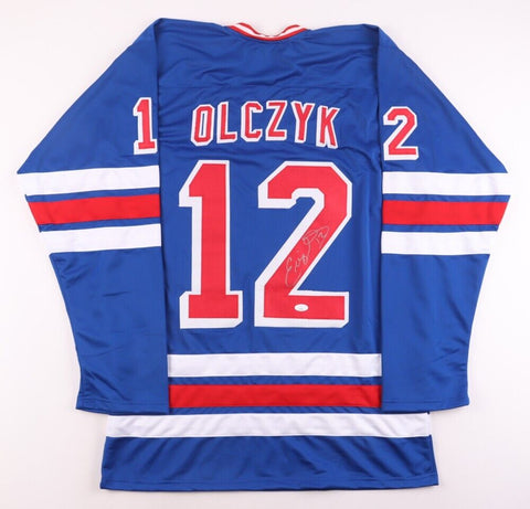 Eddie Olczyk Signed New York Rangers Jersey (JSA COA) 1994 Stanley Cup Champion