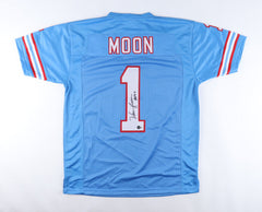 Warren Moon Signed Houston Oilers Jersey Insc. HOF 06 (Beckett) 9×Pro Bowl QB