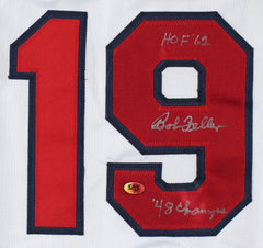 Bob Feller Signed Cleveland Indians Custom Jersey Inscribed HOF 62 (PSA COA)