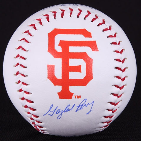 Gaylord Perry Signed Giants Logo Baseball (Schwartz) Hall of Fame Pitcher