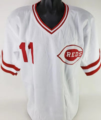 Barry Larkin Signed Cincinnati Red Jersey (JSA COA) 12xAll Star S.S. / HOF 2012