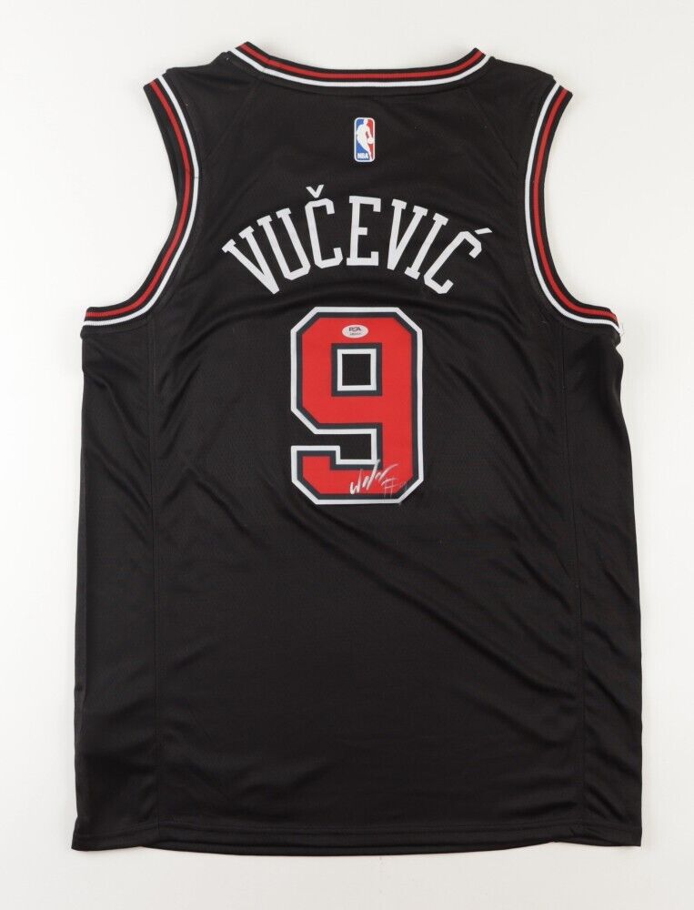 Bleachers Sports Music & Framing — Nikola Vucevic Signed Chicago Bulls 3  8x10 Photo Set- PSA DNA COA Authenticated - Framed