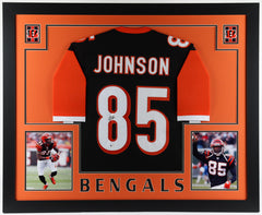 Chad Johnson Signed 35"x 43" Framed Cincinnati Bengals Jersey (Beckett Hologram)