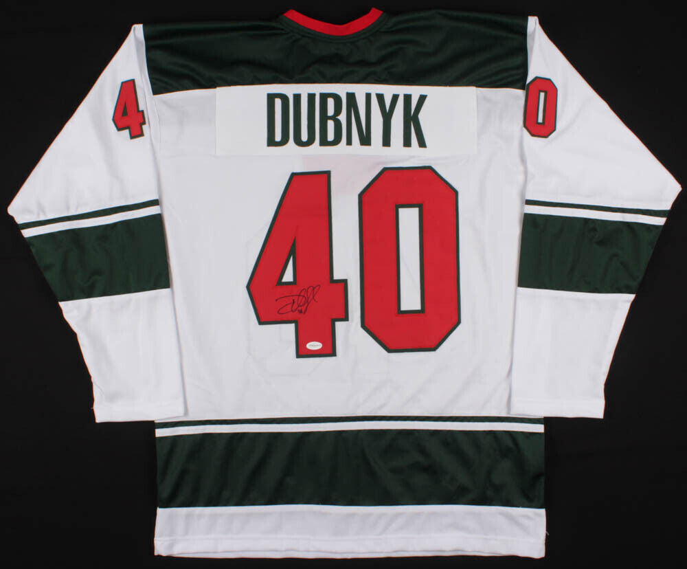 Devan Dubnyk Signed Minnesota Wild Jersey (TSE COA) 14th overall 2004 NHL Draft