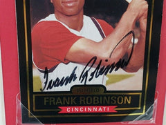 Frank Robinson Signed Cincinnati Reds Baseball Card in 14x18 Matted Display (JSA