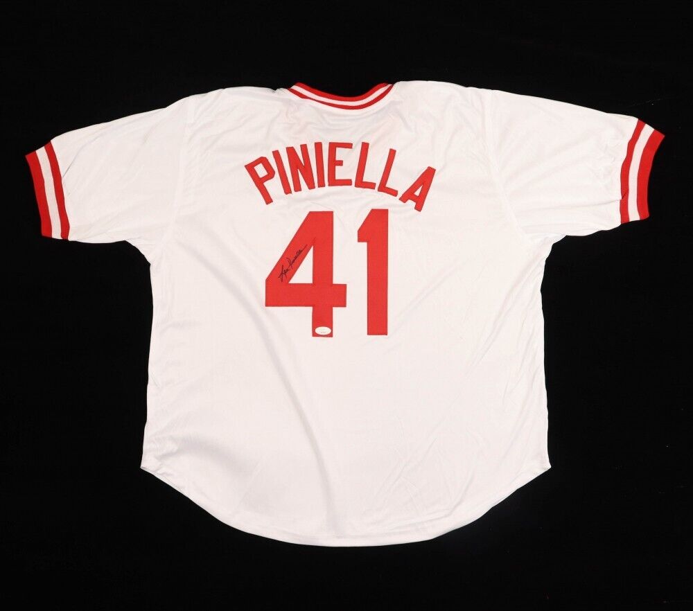 Lou Piniella Signed Reds Jersey (JSA) 1990 Cincy World Series