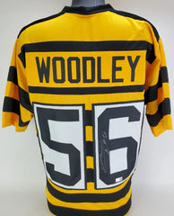 LaMarr Woodley Signed Pittsburgh Steelers Bumblebee Throwback Jersey (TSE COA)