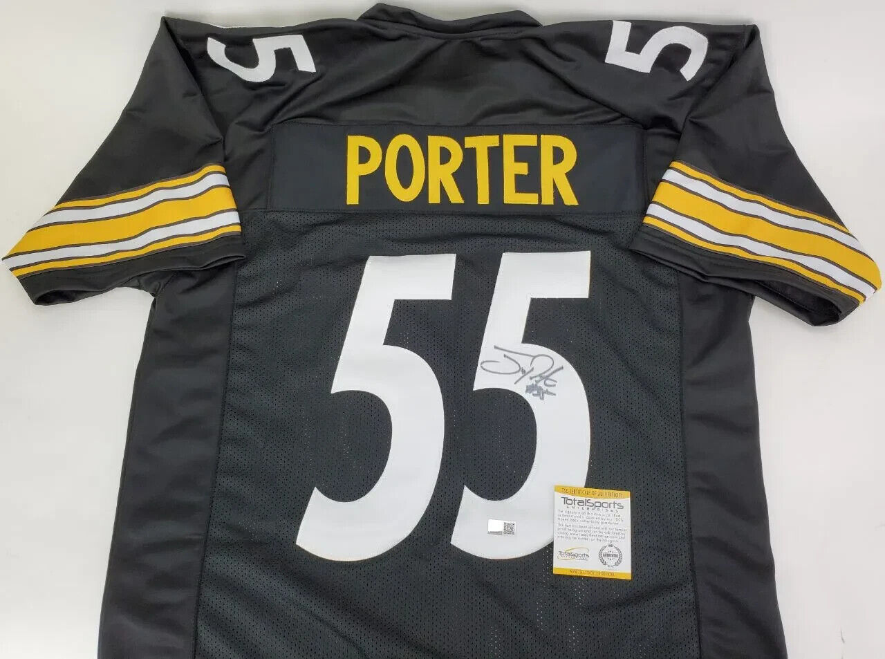 Joey Porter Sr Signed Pittsburgh Steelers Jersey (TSE COA) 4×Pro Bowl Linebacker