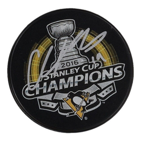 Chris Kunitz Signed 2016 Penguins Stanley Cup Champions Logo Puck (PSA COA)