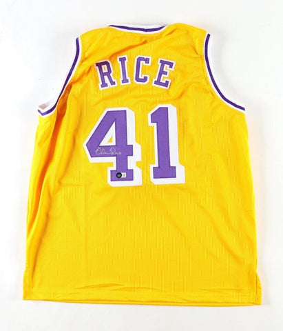 Glen Rice Signed Los Angeles Lakers Yellow Jersey (Beckett) 2000 NBA Champs