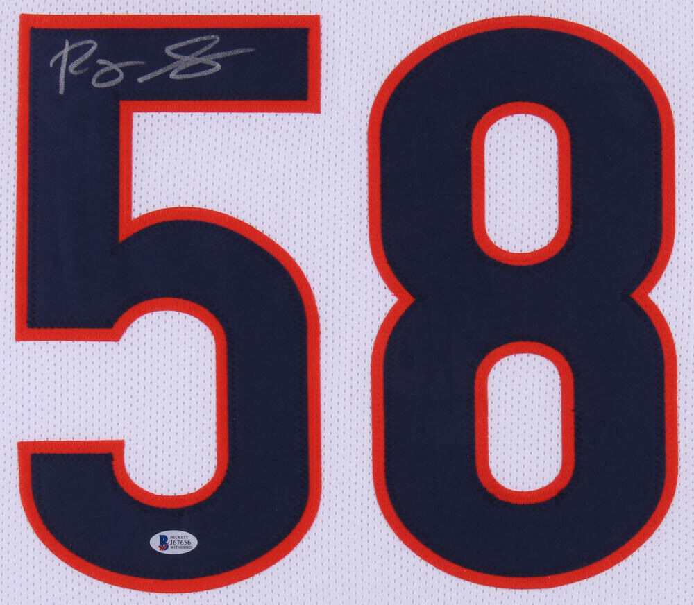 Roquan Smith Signed Chicago Bears 35x43 Custom Framed Jersey (Beckett –