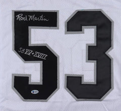 Rod Martin Signed Oakland Raiders Jersey Inscribed SB XV & XVIII (Beckett COA)