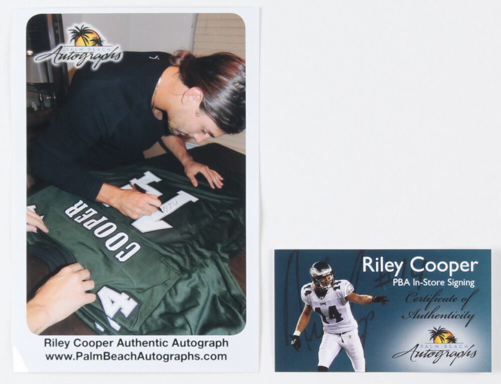 Riley Cooper Signed Eagles Jersey (Palm Beach COA) Florida Gators Wide Receiver