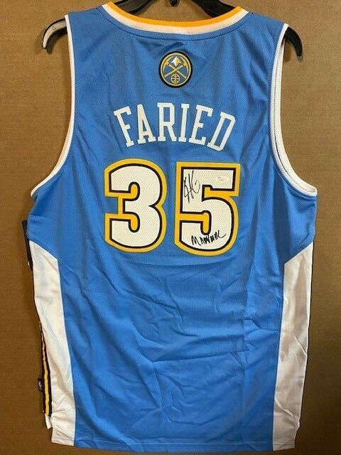 Kenneth Faried Denver Nuggets Signed Autographed Yellow #35 Jersey COA