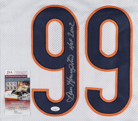 Dan Hampton Signed Chicago Bears White Jersey Inscribed HOF 2002 -JSA COA