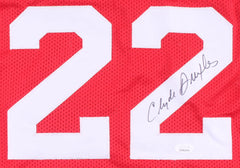Clyde (The Glide) Drexler Signed Houston Rockets Red Home Jersey (JSA COA)