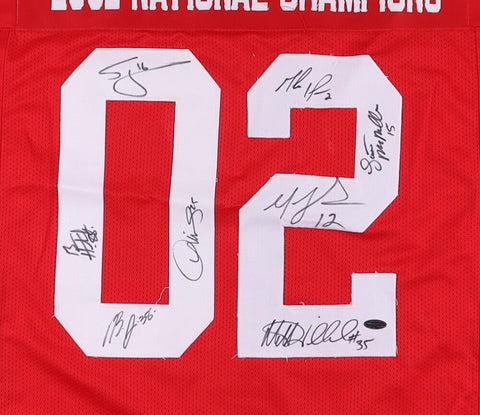 "2002 National Champions" Ohio State Buckeyes Jersey Signed by 8 NFL Players