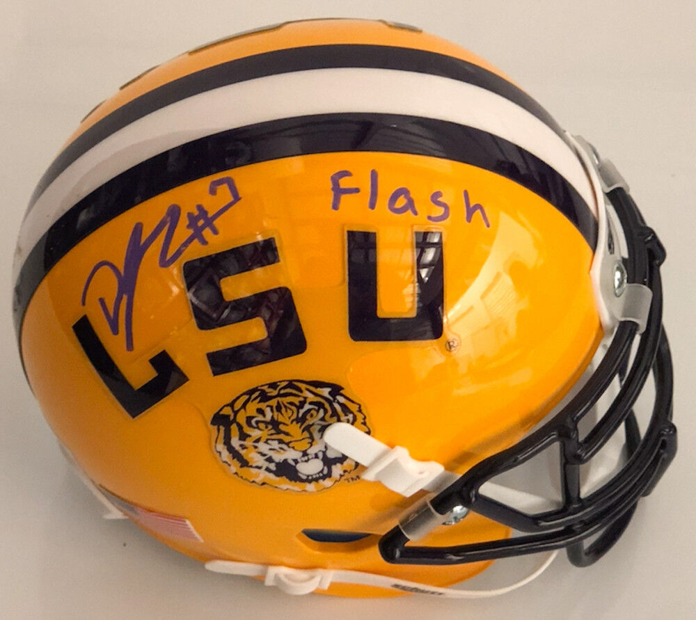 DJ Chark Signed LSU Tigers Mini Helmet Inscribed "Flash" (DJ Chark Hologram)