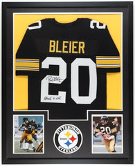 Rocky Bleier Signed Pittsburgh Steelers 34"x43" Framed Jersey (JSA COA) R.B.
