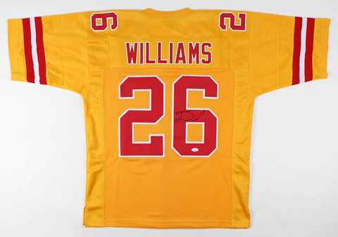 Damien Williams Signed Kansas City Chiefs Yellow Throwback Jersey (JSA COA) R.B.