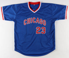 Ryne Sandberg Signed Chicago Cubs Career Stat Jersey Inscribed "HOF 05"(JSA COA)