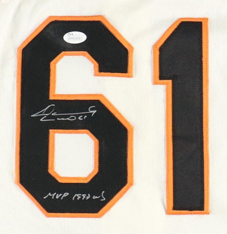 Livan Hernandez Signed San Francisco Giant Jersey Inscribed 97 WS MVP (JSA COA)