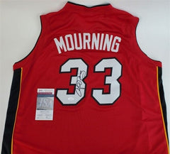 Alonzo Mourning Signed Miami Heat Jersey (JSA COA) #2 Overall Pick 1992 NBA Drft