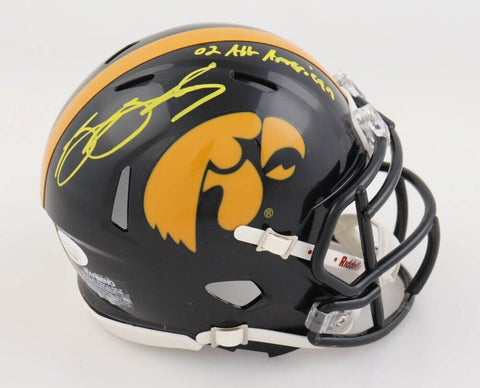 Brad Banks Signed Iowa Hawkeyes Speed Mini Helmet "02 All American" (JSA COA)