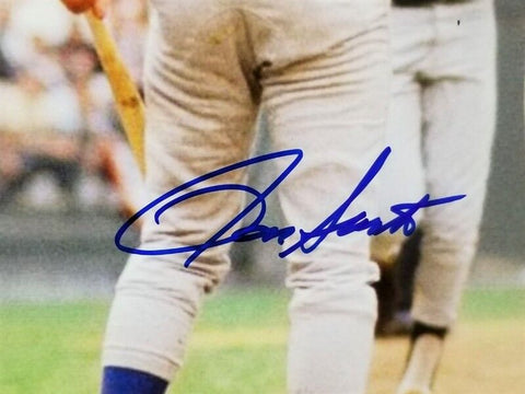 Ron Santo Signed Chicago Cubs Matted 11x14 Display w/ Hank Aaron (JSA COA)