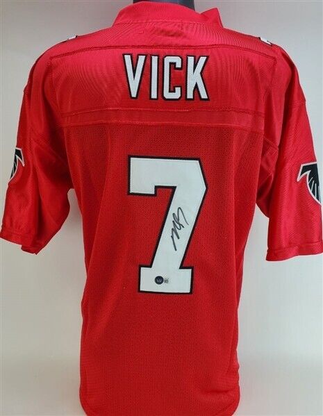 Michael Vick Signed Atlanta Falcons White Logo Football BAS Itp