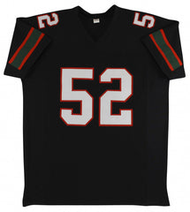 Ray Lewis Signed Miami Hurricanes Black Jersey (Beckett) 13xPro Bowl L.B. Ravens