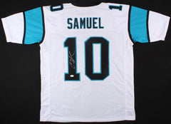 Curtis Samuel Signed Panthers White Jersey (JSA) 2017 2nd Rd Draft Pick Receiver