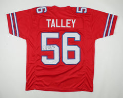 Darryl Talley Signed Buffalo Bills Red Jersey (JSA COA) 2xPro Bowl Linebacker